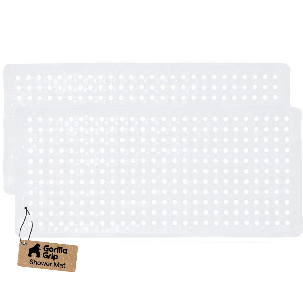 GORILLA GRIP Bath Tub Shower Mat, Bathtub Floor Liner, 35x16 Beige