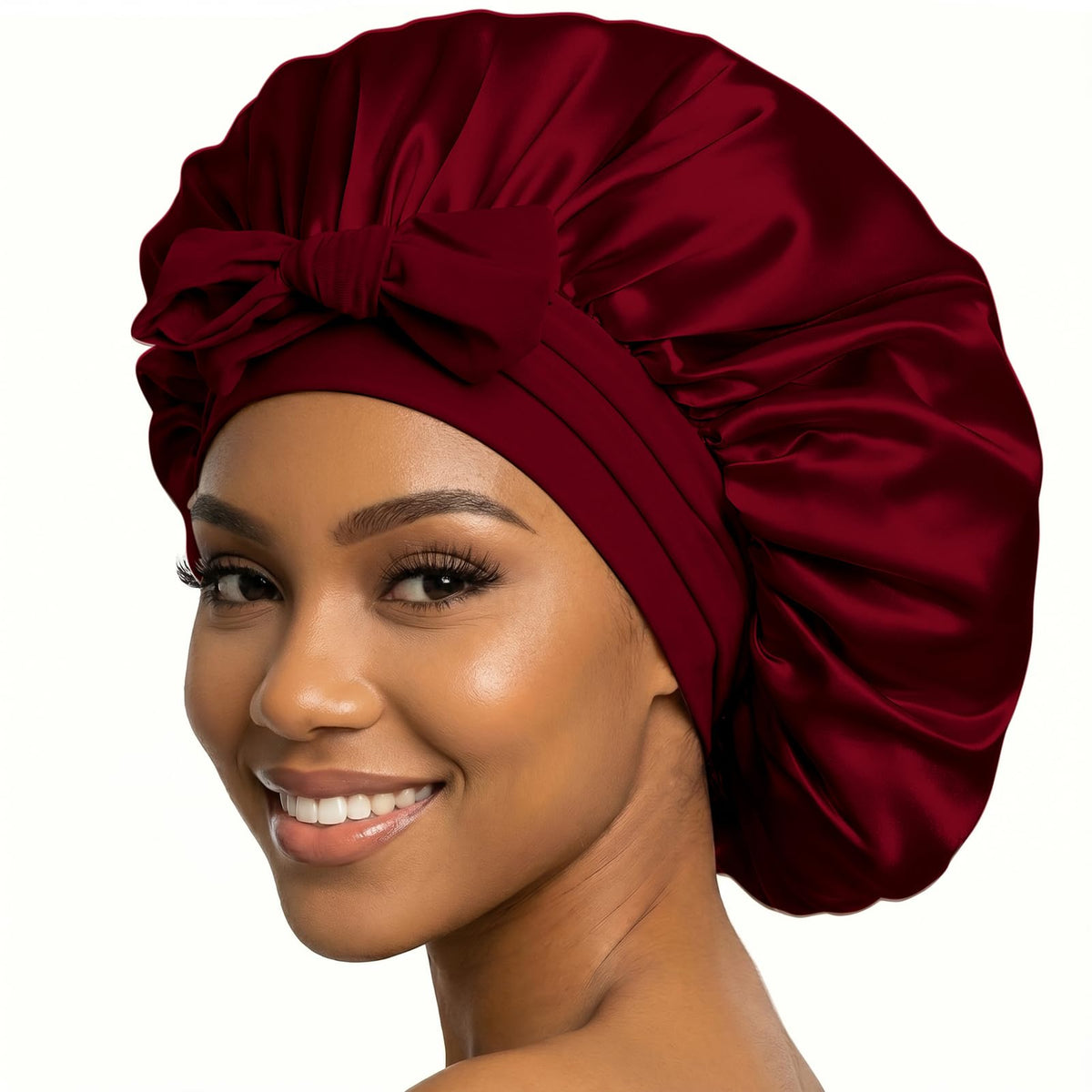 VarCozy Adjustable Double Layer Satin Bonnet for Sleeping to Reduce Frizz