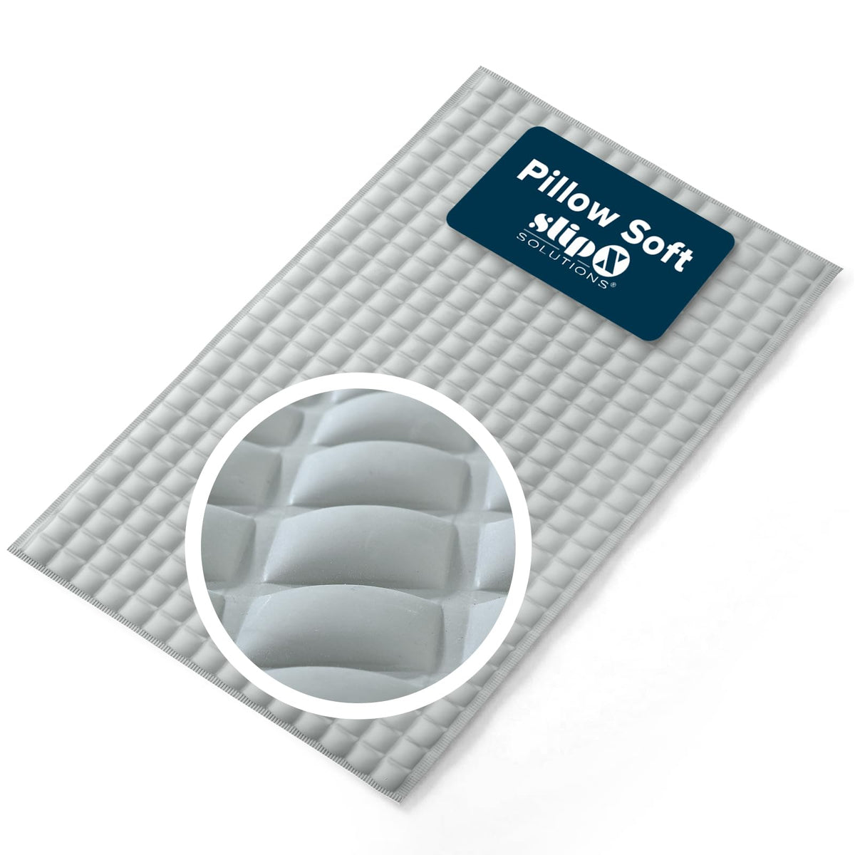 SlipX Solutions Pillow Top Soft Padded Non Slip Bathtub Mat, 27x15.5, Gray