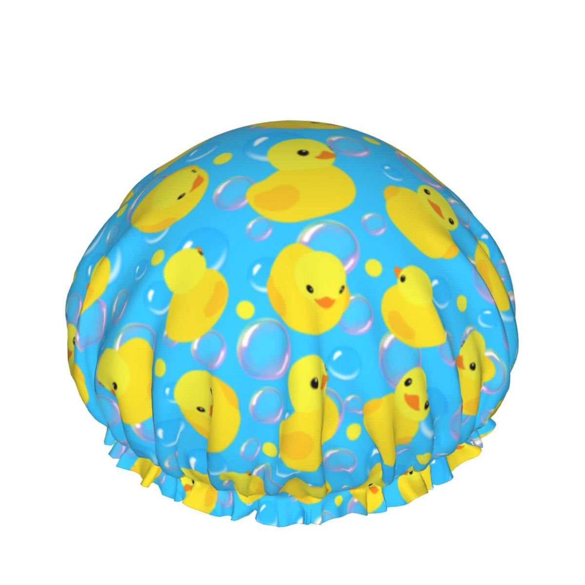 Yellow Rubber Duck Shower Cap Gifts For Womens Mens Waterproof Adjustable