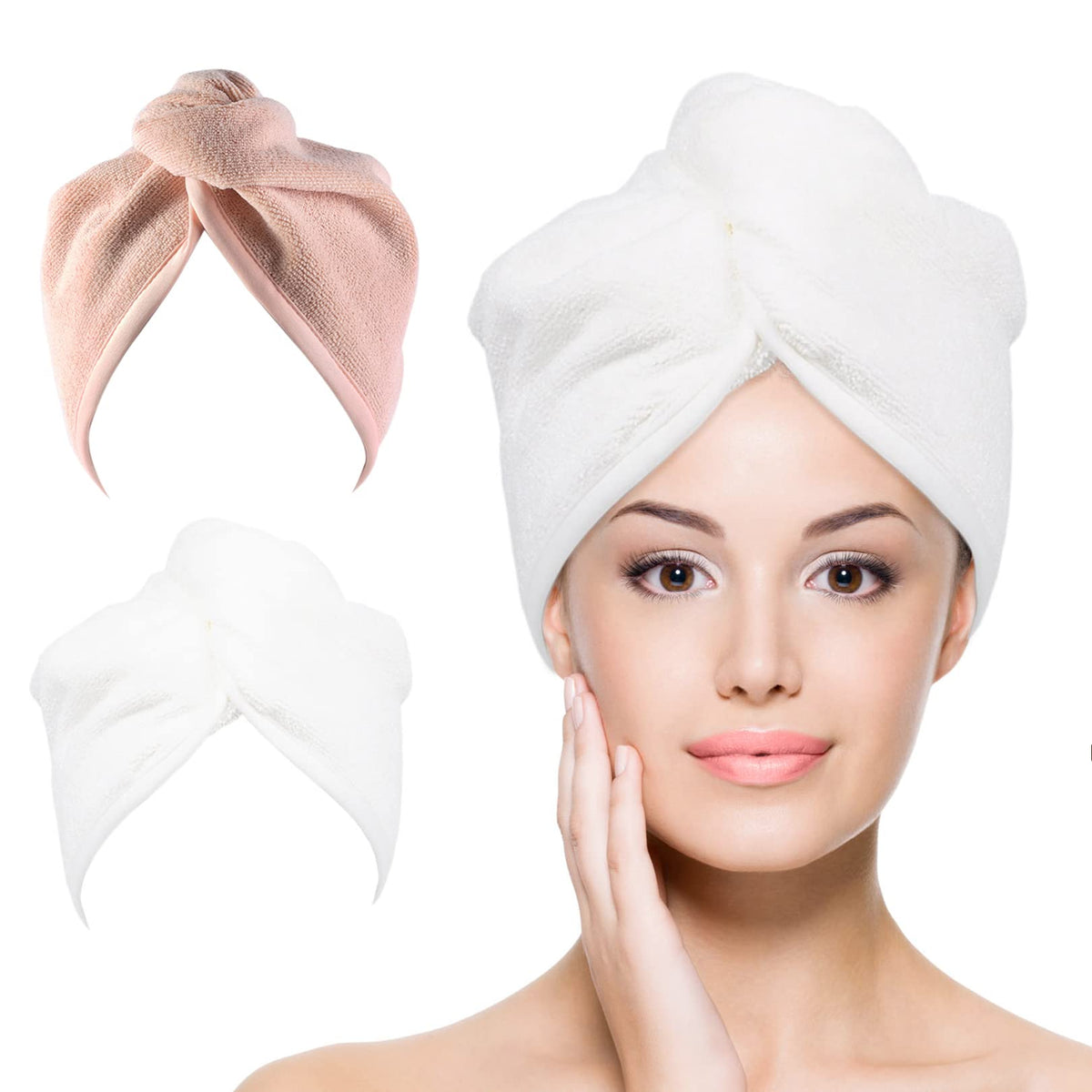 Microfiber Hair Towel Hair Wrap: 2 Pcs 10X26 Hair Dryer Women (5 Pcs)