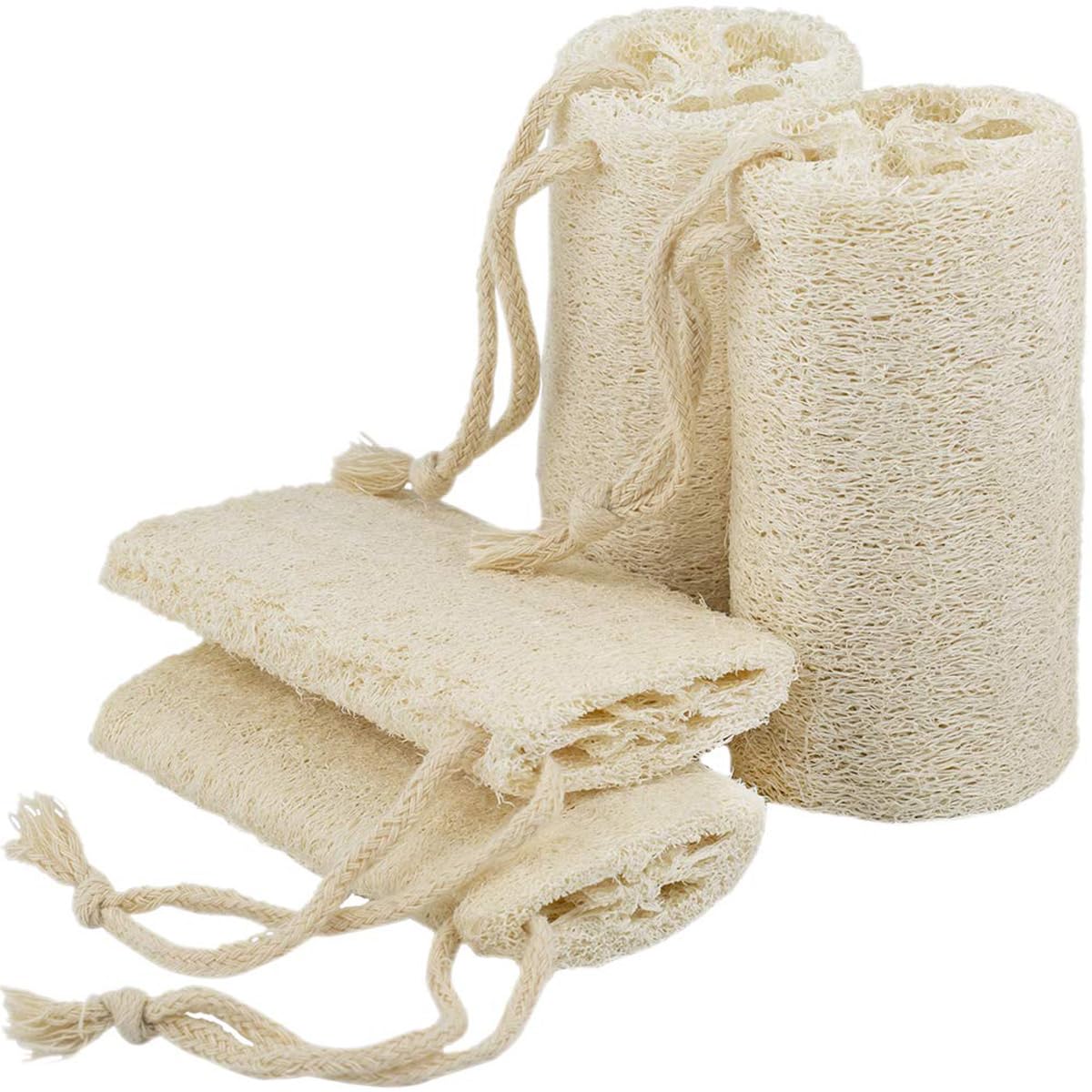 Natural Loofah Sponge, Organic Luffa Body Scrubber Bath Exfoliating, 4 inch