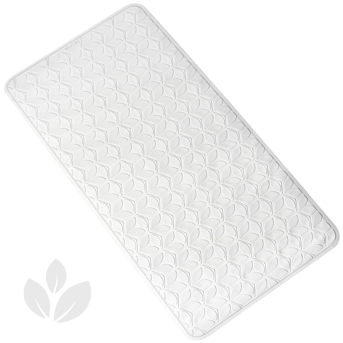 Non-Slip Rubber Bathtub Mat with Suction Cups, 16 × 28 Inch (White)