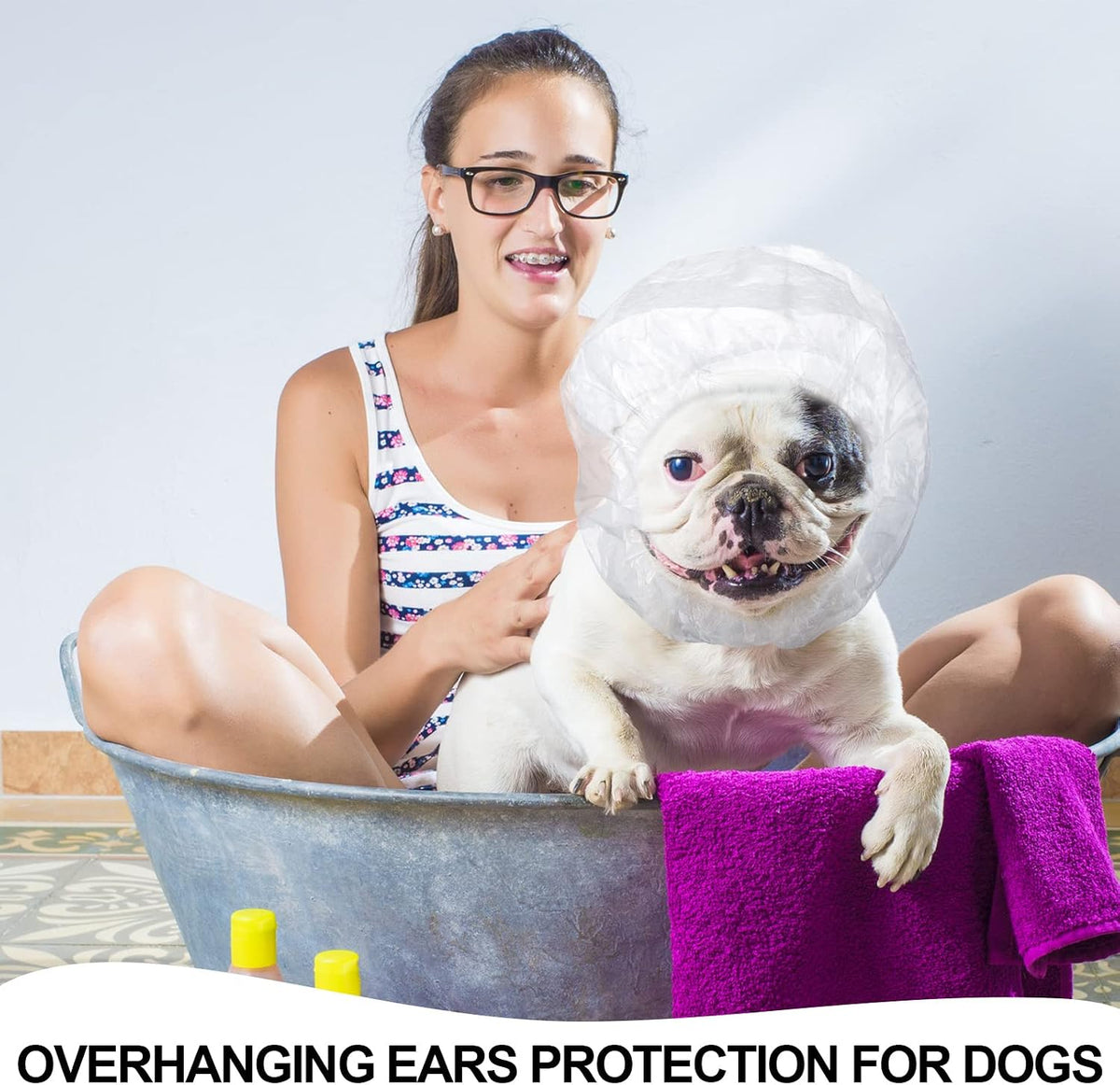 Weewooday 32 Pcs Disposable Pet Dog Shower Caps, Dog Ear Covers for Bathing