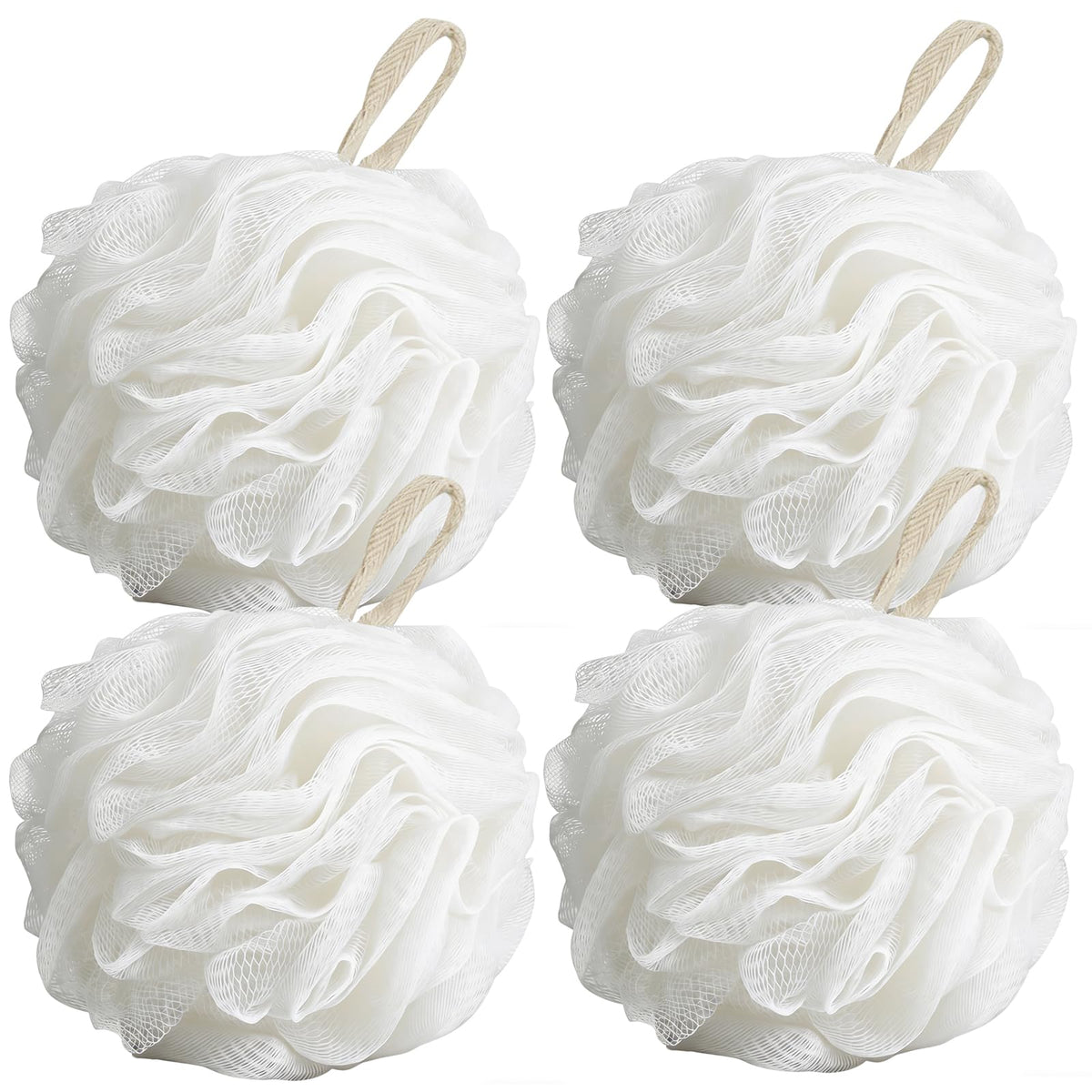 Chuya 4 Pack Shower Loofahs Sponges 70g Large Bath Sponge Loofah
