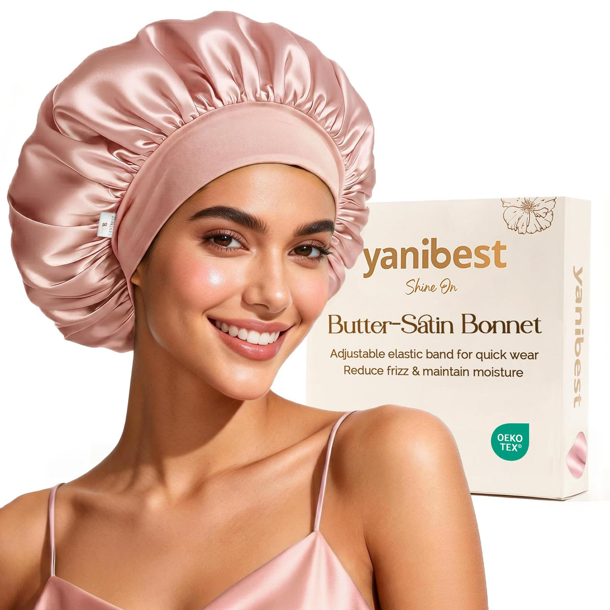 YANIBEST Hair Bonnet for Sleeping Women, Smooth Comfortable for Hair Care