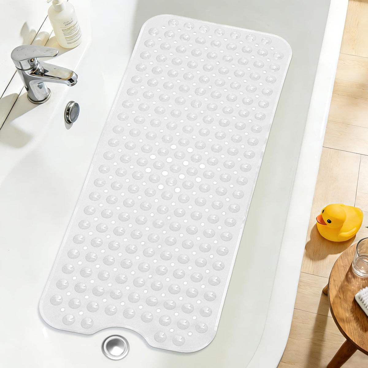 Extra Long Bathtub Mat Non Slip Bath Mat Black 40"x16" Full Size