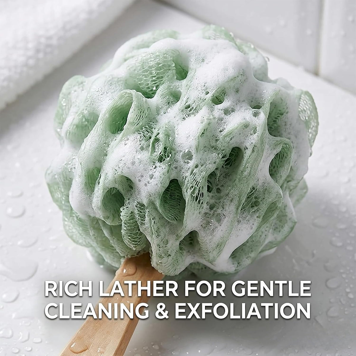 4 Pack Large Bath Puff Loofah Sponge