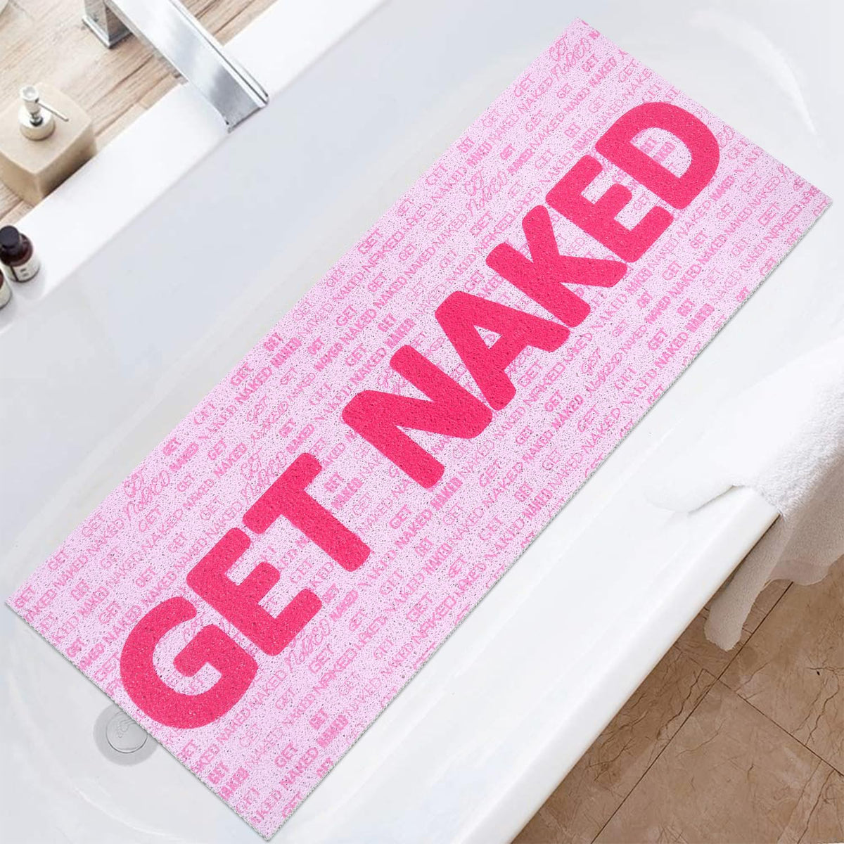 Shower Mat Non-Slip, Soft Comfort Bath Mat with Drainage Holes, PVC Loofah Massage Bathtub Mat for Shower, Tub, Bathroom, Wet Areas, Quick Drying