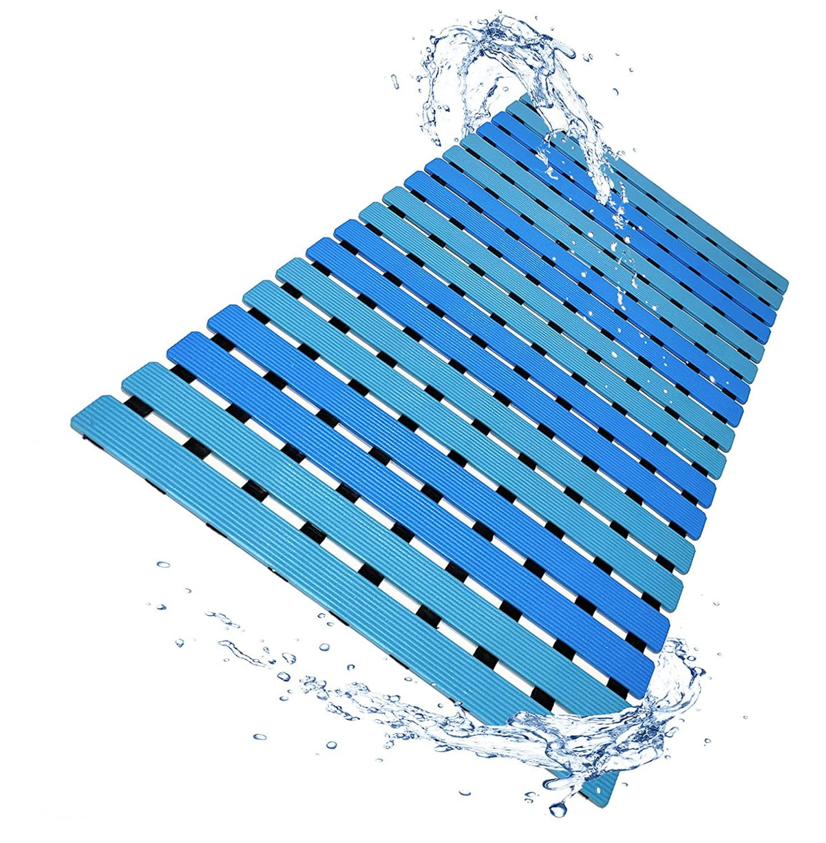 Non Slip Bathtub Mat | Double-Layered Shower Floor Mat with Suction Cups | EZ-Dry Construction | Non-Toxic, BPA, Latex, Phthalate, PVC Free (Rainbow)