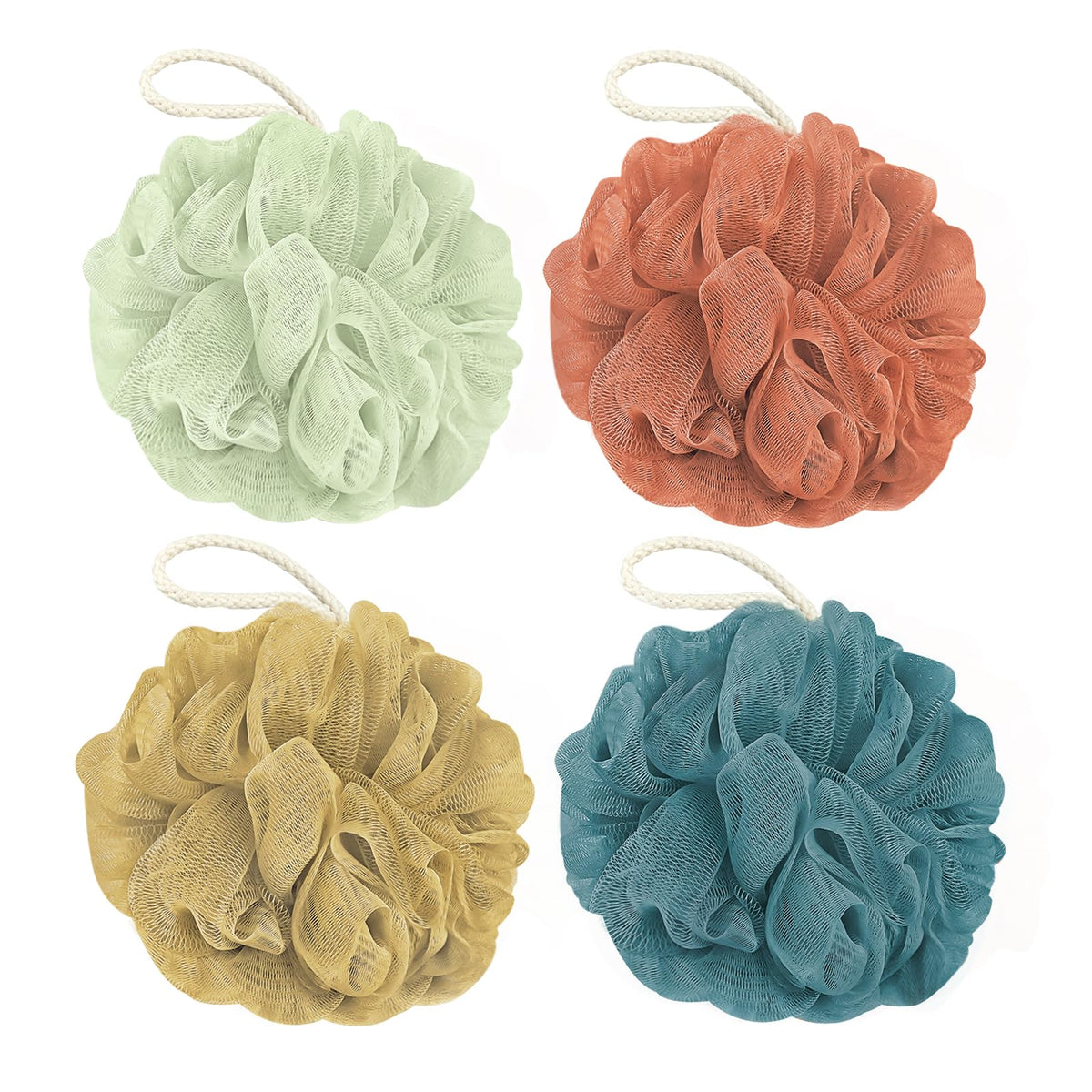 Rnoafmu Shower Loofah Bath Sponge, 60G Loofa Exfoliating Body Scrubber