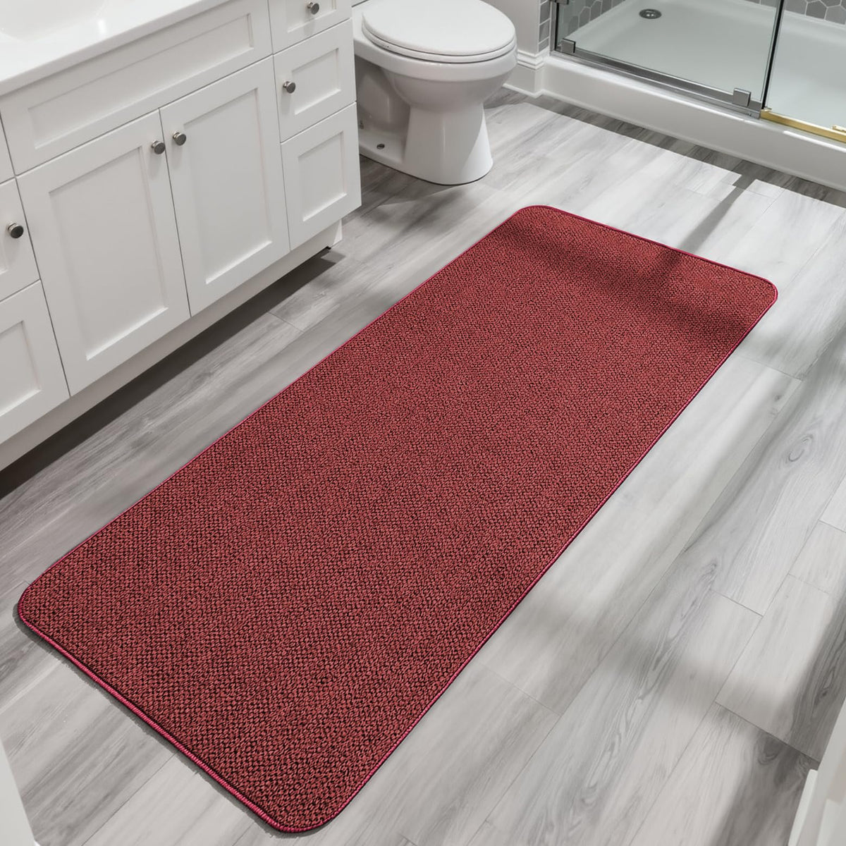 Bath Mat,Ultra Thin Bathroom Rugs,Rubber Bath Mats for Bathroom,No Slip Bath Rugs,Quick Dry,Machine Washable,Low Pile,Absorbent,Shower Outside,Sink,Home Decor Accessories.Blue,1'5"x2'3"(17x27inch)