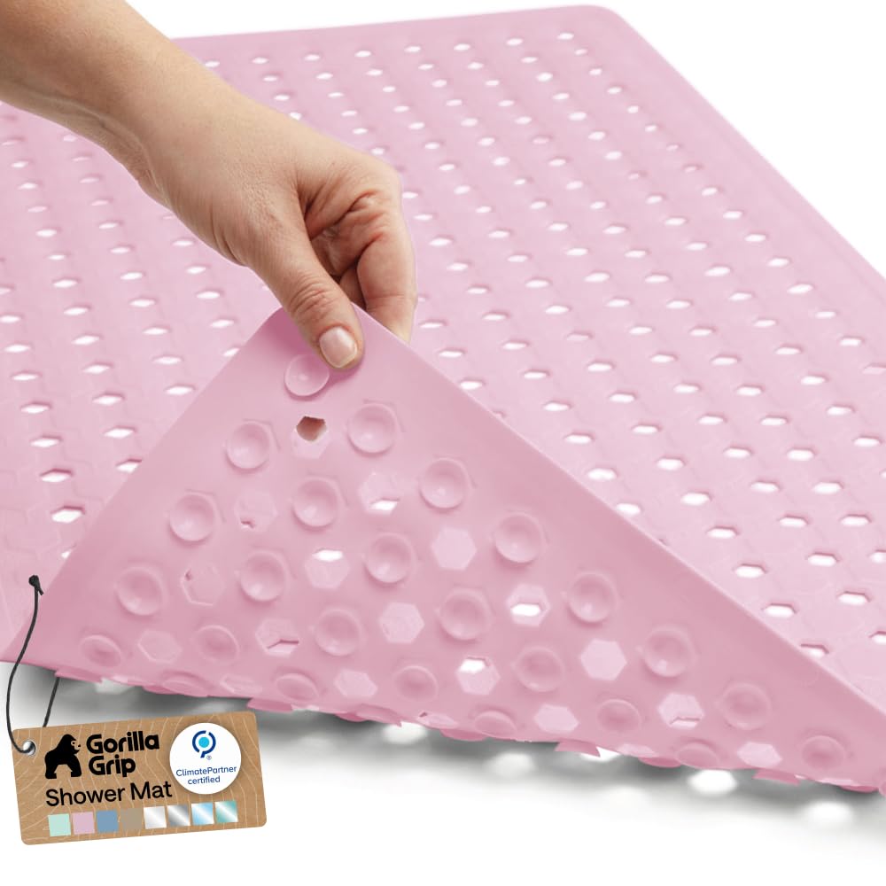 GORILLA GRIP Bath Tub Shower Mat, Bathtub Floor Liner, 35x16 Beige