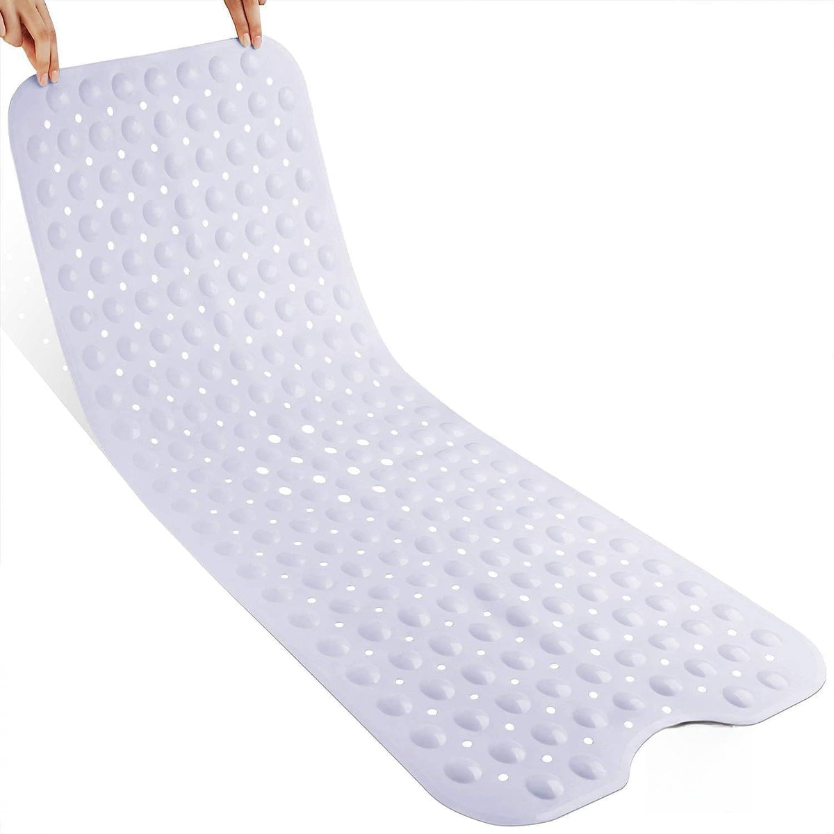 Yimobra White Non Slip Bath Mat for Tub 40x16, Extra Long Bath Tub Mat