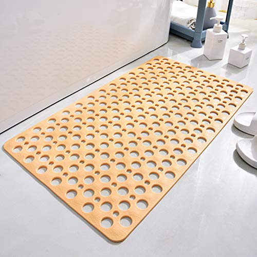 Casa and Beyond Shower Mat,Non Slip Bath Mat and Shower Mat with Suction Cups and Drain Holes,Bathroom Mat Easy to Clean Soft Machine Washable,Bathtub Mat Easy Dry&Cut (Gray,28" x 15"(Rectangular))