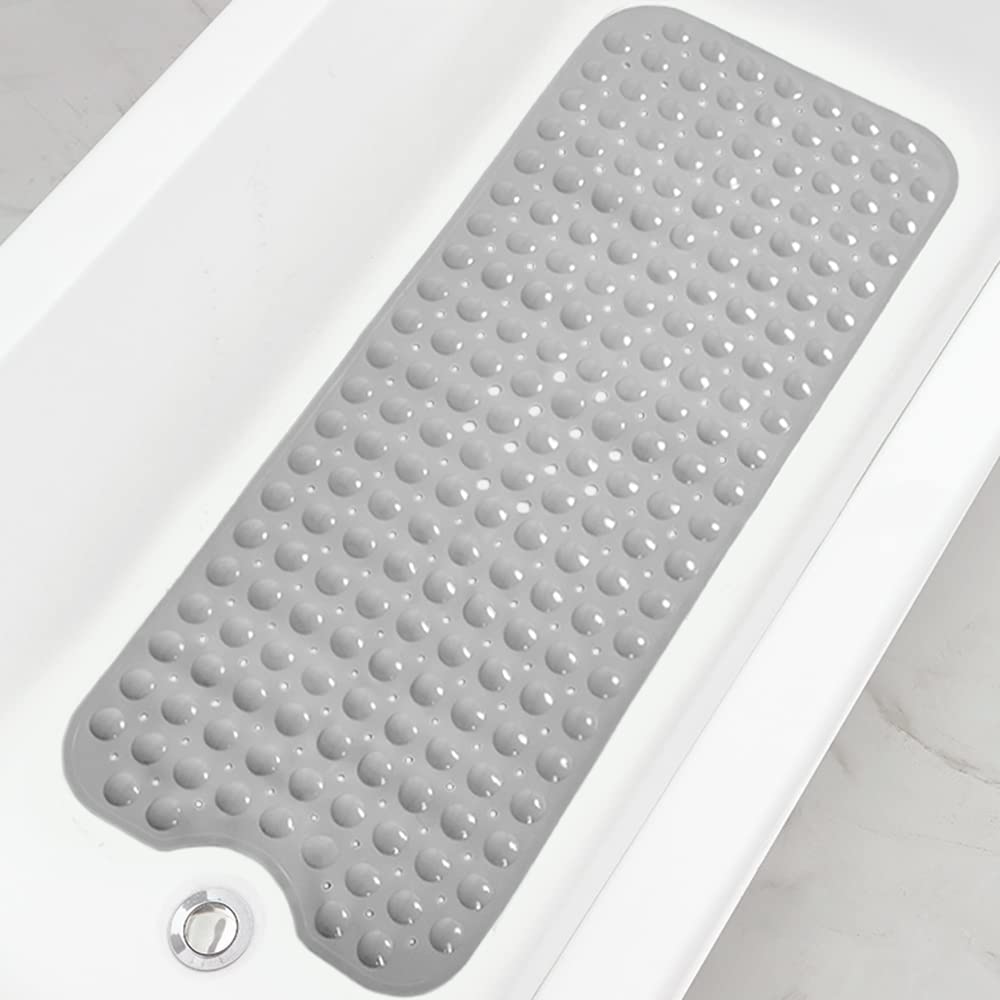 Extra Long Non-Slip Bathtub Shower Mat, 39 x 16 Inch Black Bath Mat