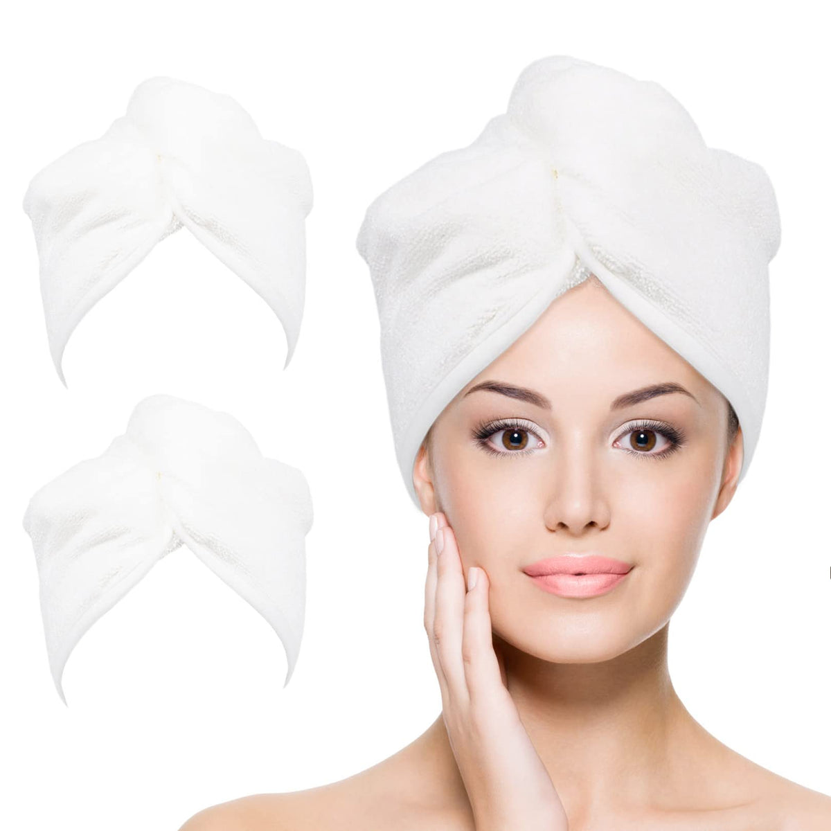 Microfiber Hair Towel Hair Wrap: 2 Pcs 10X26 Hair Dryer Women (5 Pcs)