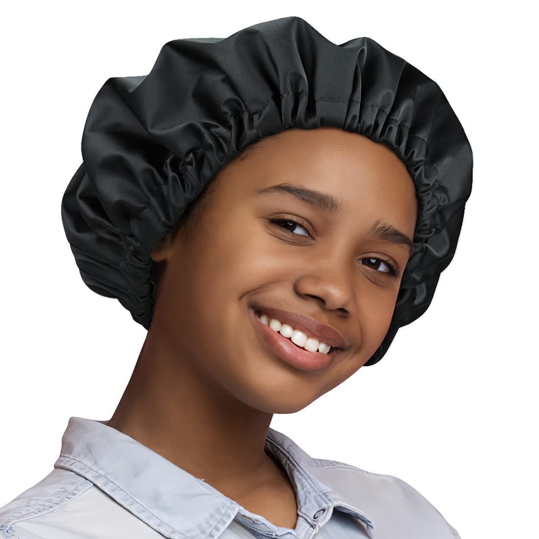 Jumbo Shower Cap for Men and Women with Box Braid, Locs, Long Curly Hair to Prevent Frizz