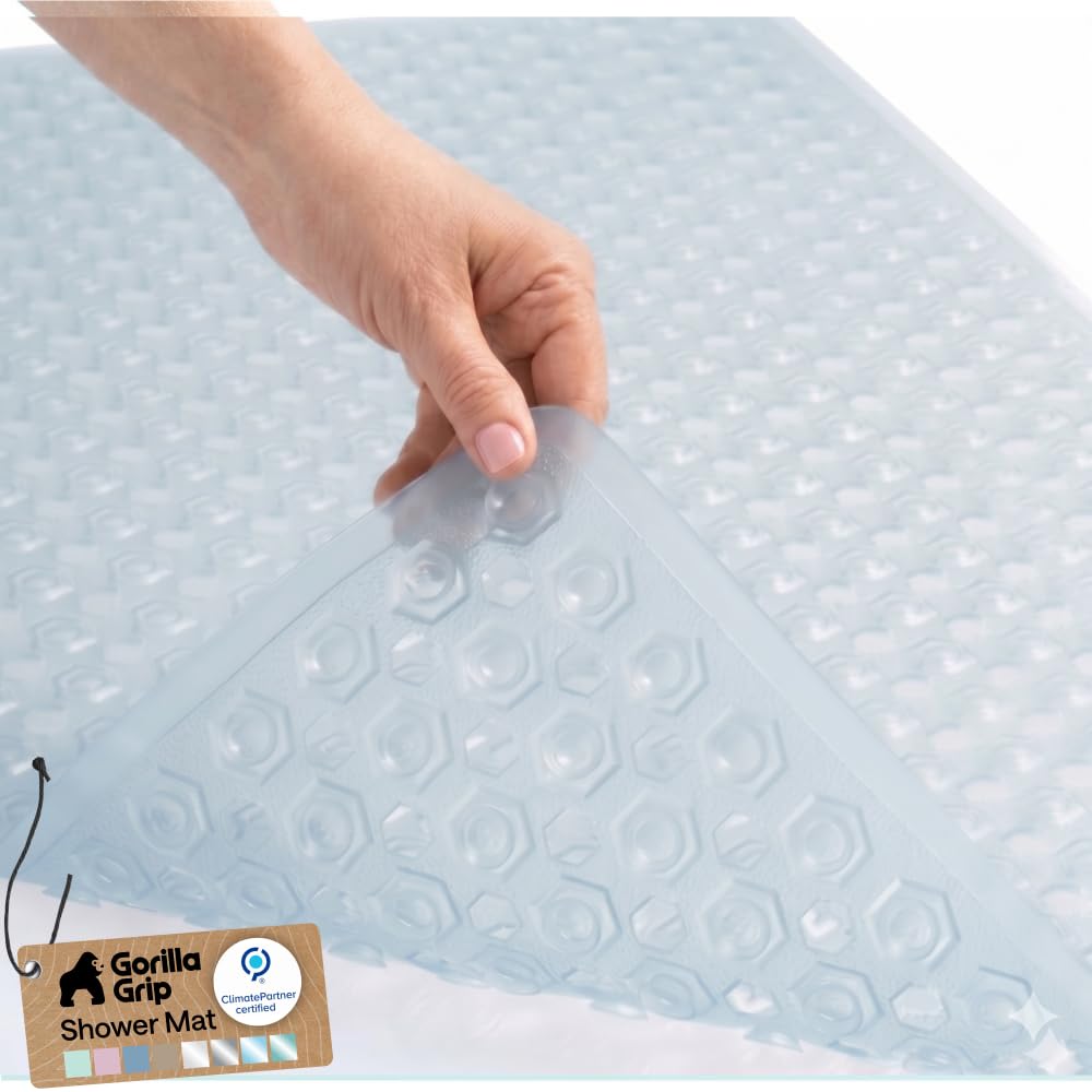 GORILLA GRIP Bath Tub Shower Mat, Bathtub Floor Liner, 35x16 Beige