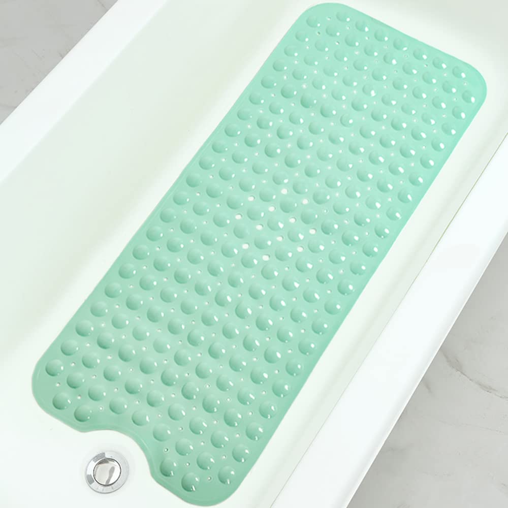 Extra Long Non-Slip Bathtub Shower Mat, 39 x 16 Inch Black Bath Mat