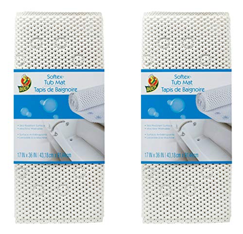 Duck Brand Softex Bath Mat for Tubs, 17 in. x 36 in, Taupe, Skid Resistant