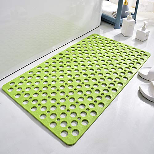 Casa and Beyond Shower Mat,Non Slip Bath Mat and Shower Mat with Suction Cups and Drain Holes,Bathroom Mat Easy to Clean Soft Machine Washable,Bathtub Mat Easy Dry&Cut (Gray,28" x 15"(Rectangular))