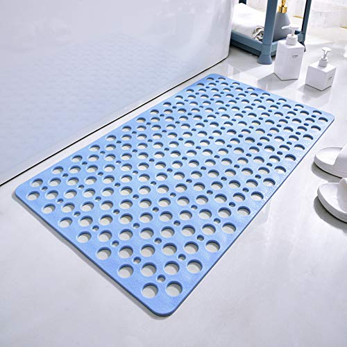 Casa and Beyond Shower Mat,Non Slip Bath Mat and Shower Mat with Suction Cups and Drain Holes,Bathroom Mat Easy to Clean Soft Machine Washable,Bathtub Mat Easy Dry&Cut (Gray,28" x 15"(Rectangular))