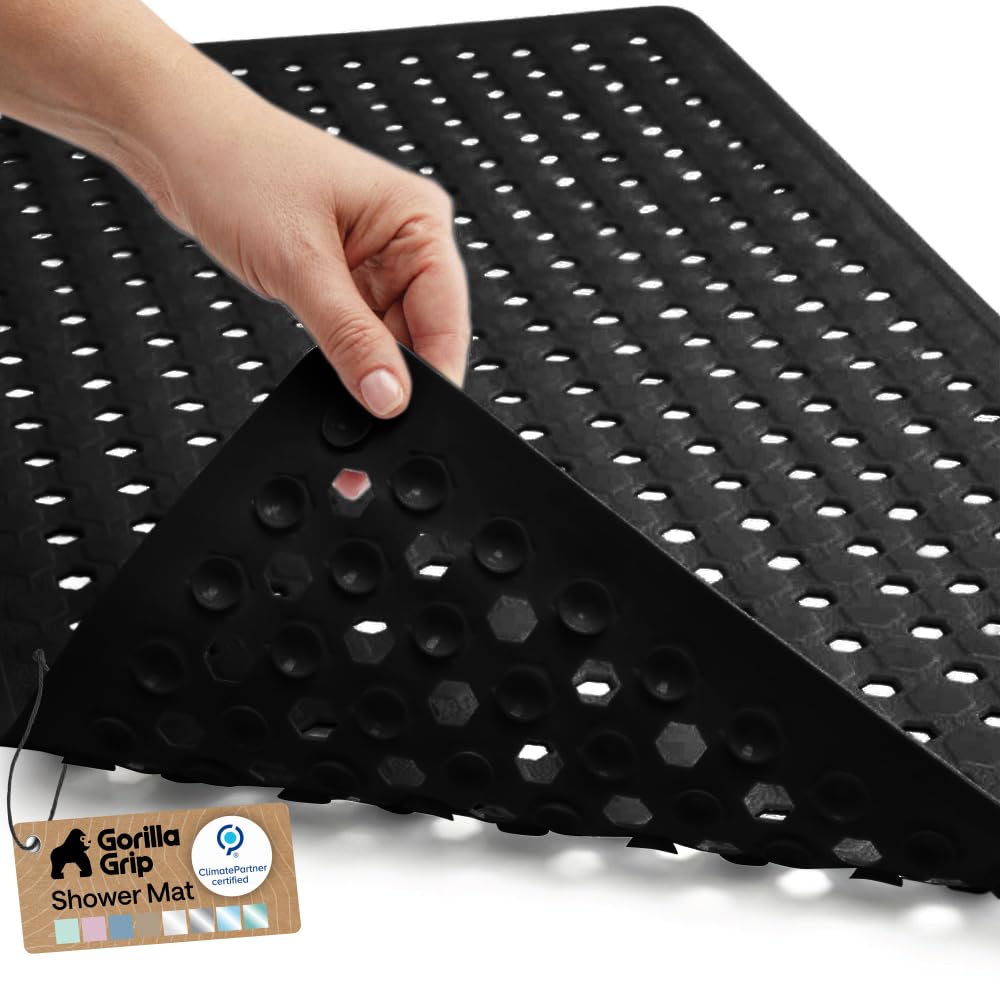 GORILLA GRIP Bath Tub Shower Mat, Bathtub Floor Liner, 35x16 Beige
