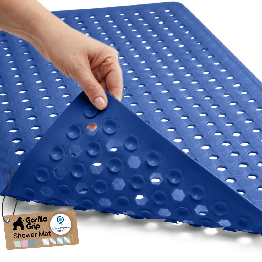 GORILLA GRIP Bath Tub Shower Mat, Bathtub Floor Liner, 35x16 Beige