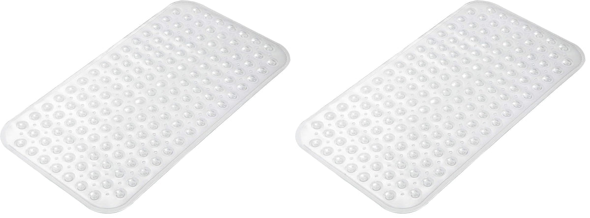 AmazerBath Bath Tub Mat, Medium Size 27.6 x 15 Inches Non-Slip Shower Mats with Suction Cups and Drain Holes, Bathroom Bathtub Mats Machine Washable (Clear)