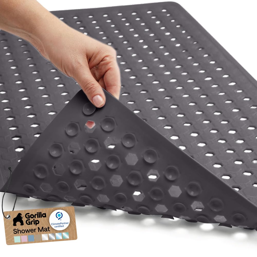 GORILLA GRIP Bath Tub Shower Mat, Bathtub Floor Liner, 35x16 Beige