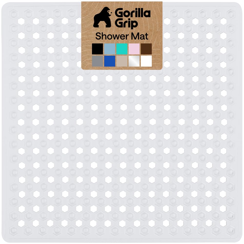 GORILLA GRIP Bath Tub Shower Mat, Bathtub Floor Liner, 35x16 Beige