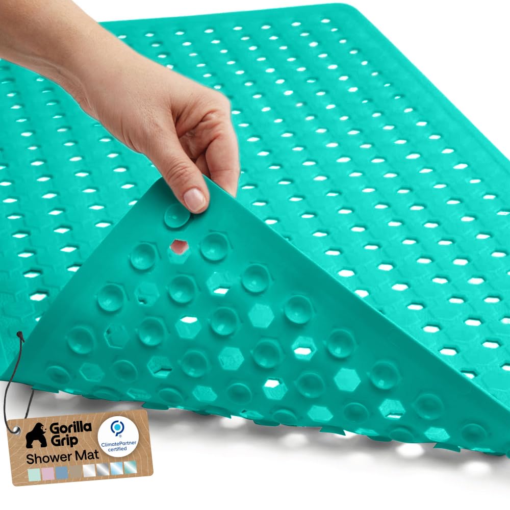 GORILLA GRIP Bath Tub Shower Mat, Bathtub Floor Liner, 35x16 Beige