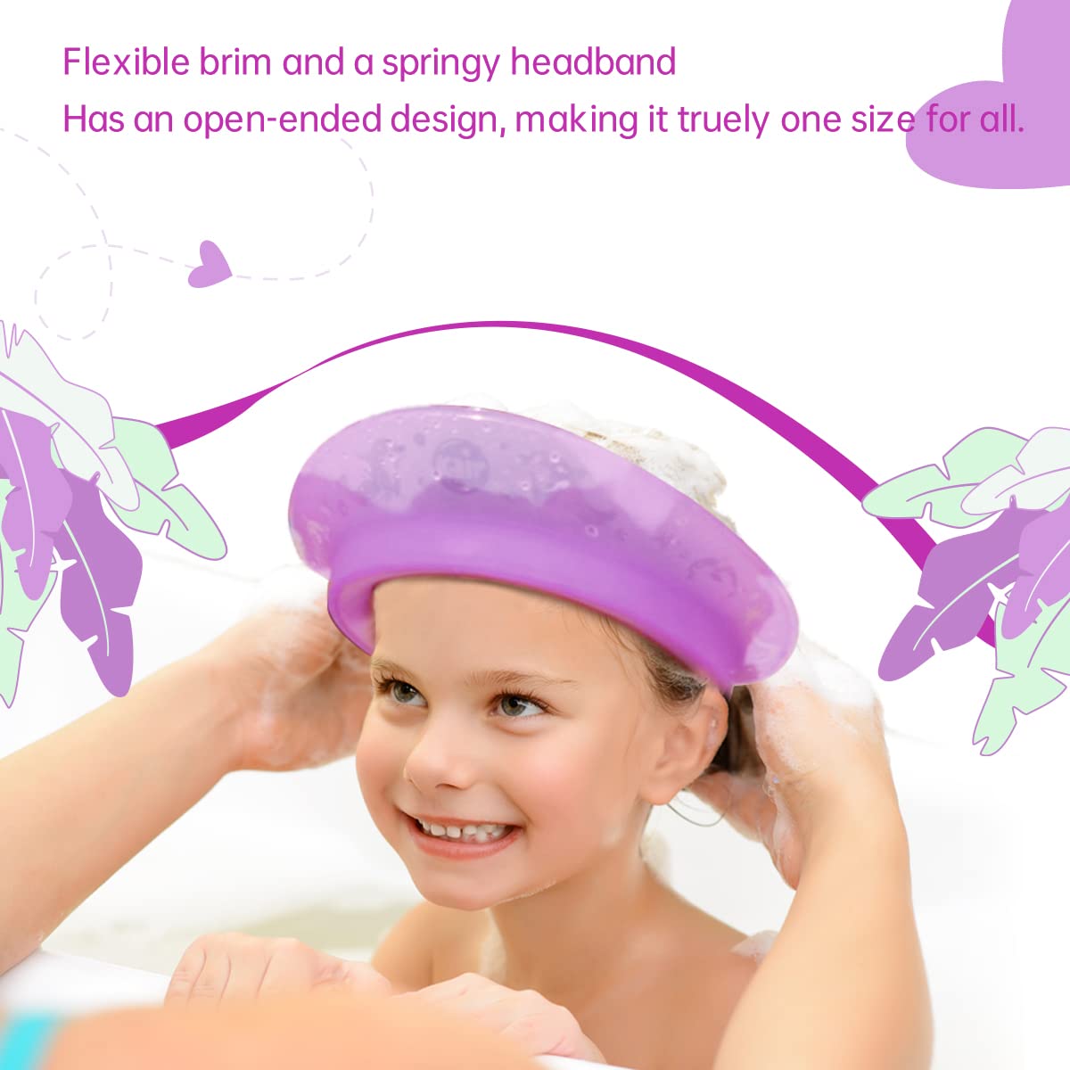 Kair Bath Visor for Babies, Silicone Air Cushioned Shower Cap for kids, Shower Water Guard for 1-9 Years Children bath and Toddler Bath (Head Circumference Greater Than 15 Inches)