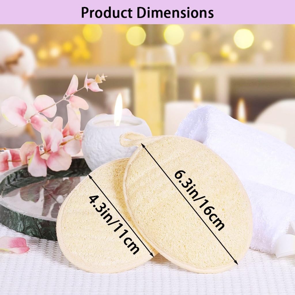 Natural Loofah Body Scrubber Sponge,3 Pack