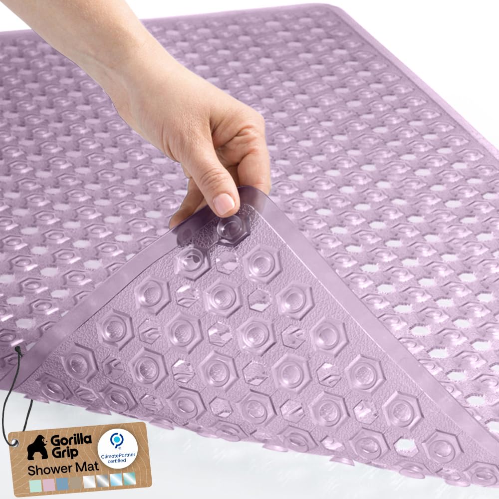 GORILLA GRIP Bath Tub Shower Mat, Bathtub Floor Liner, 35x16 Beige