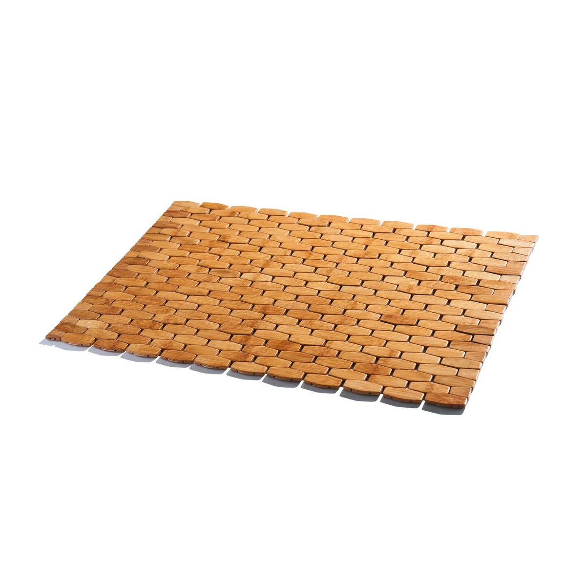 GOBAM Natural Bamboo Bath Mat - Non-Slip Shower & Bathtub Mat, Easy Clean Indoor & Outdoor Floor Mat for Spa, Sauna, Pool - Small 19.7 x 13 inches