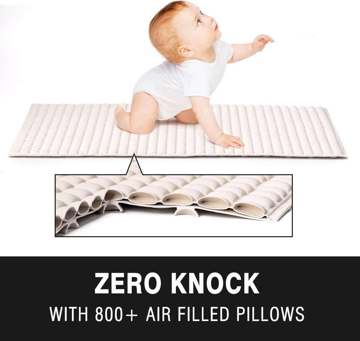 BOWERBIRD Premium Comfort & Safety Bathtub Mat: 800+ Air-Filled Cells for Cloud-Like Softness & Cushioned Support | Non-Slip Design for Sensitive Feet, Reduces Fatigue, Natural Rubber (Cream