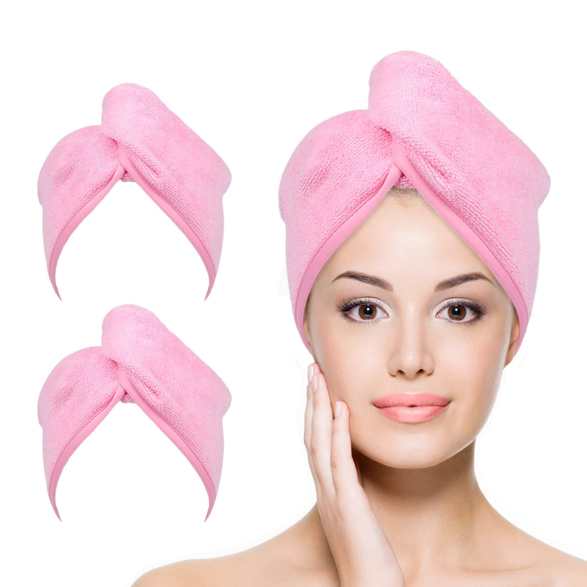 Microfiber Hair Towel Hair Wrap: 2 Pcs 10X26 Hair Dryer Women (5 Pcs)