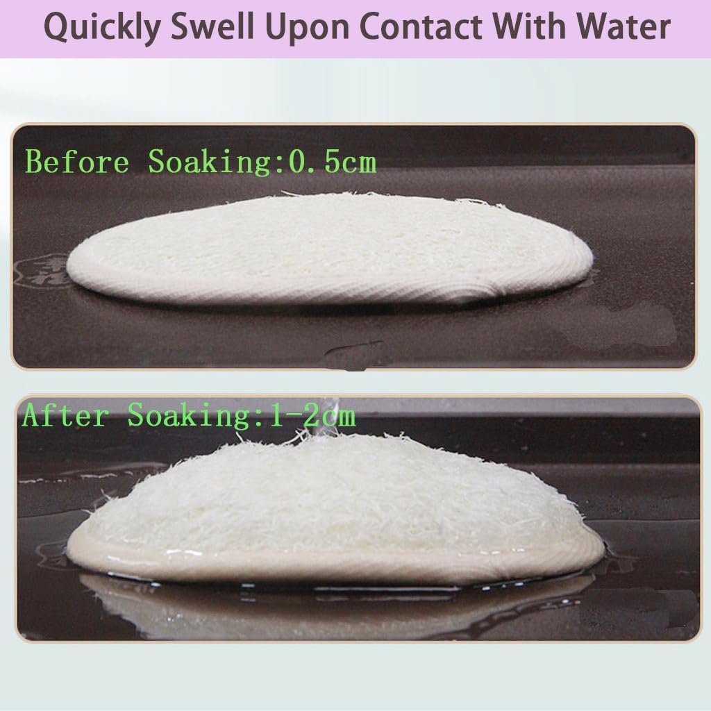 Natural Loofah Body Scrubber Sponge,3 Pack