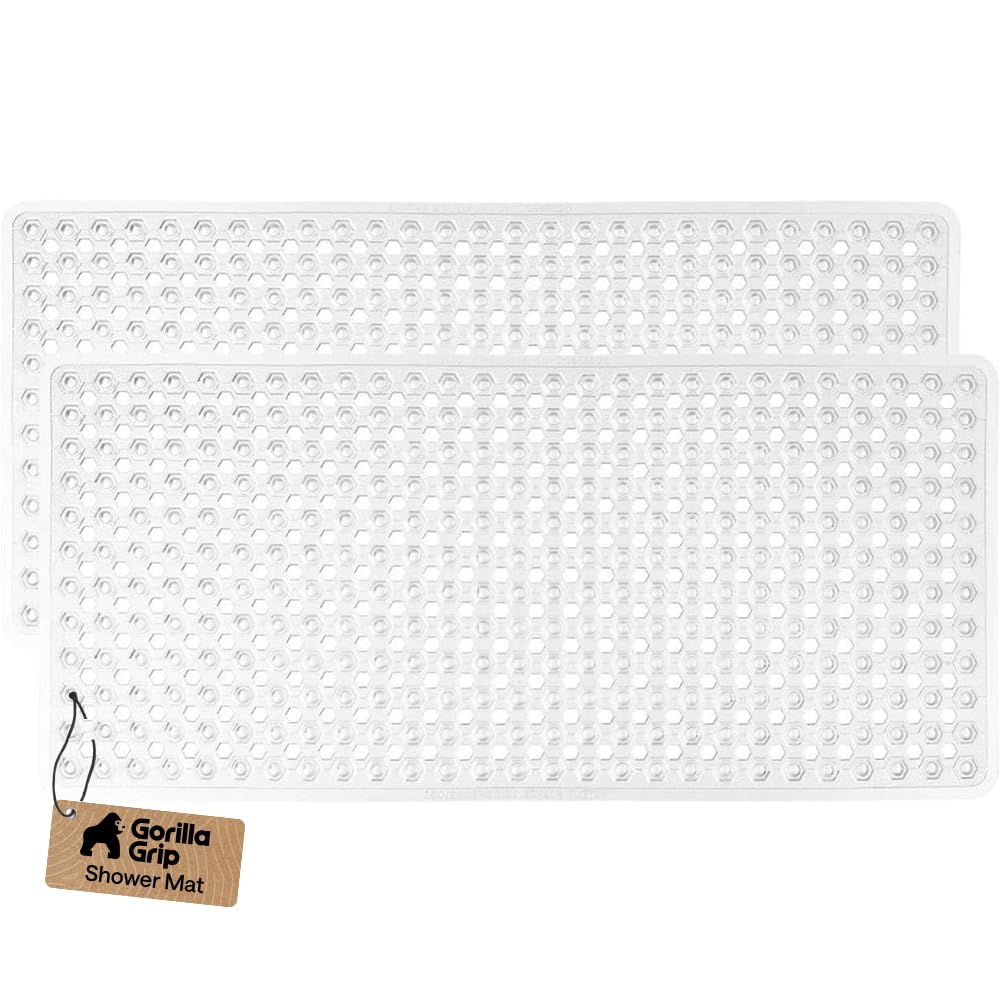 GORILLA GRIP Bath Tub Shower Mat, Bathtub Floor Liner, 35x16 Beige
