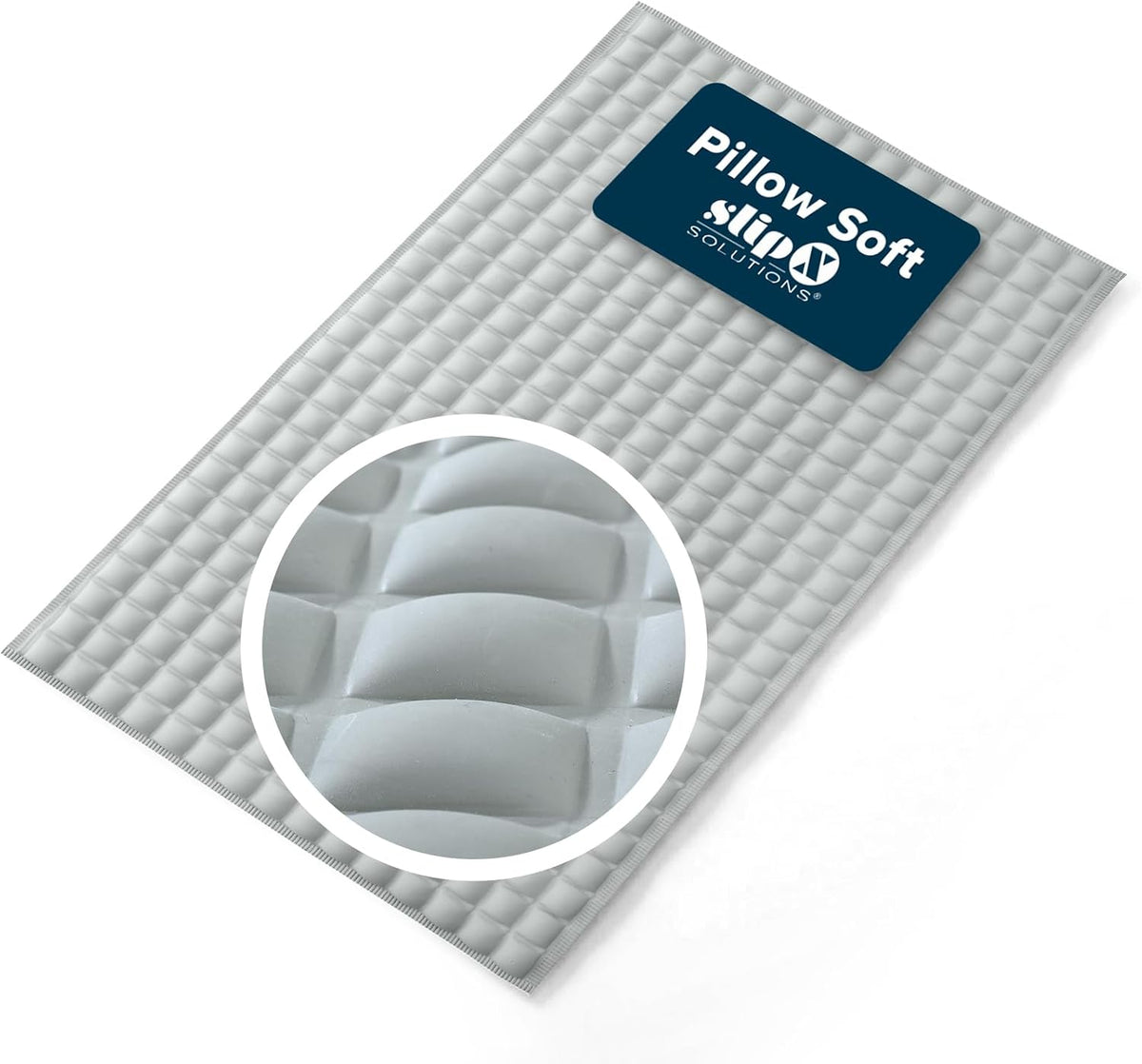SlipX Solutions Pillow Top Soft Padded Non Slip Bathtub Mat, 27x15.5, Gray