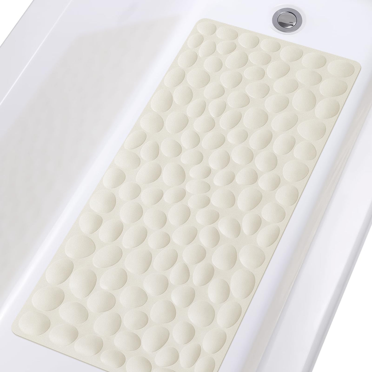 Non-Slip Bathtub Mat OTHWAY Soft Rubber Bathroom Bathmat with Strong Suction Cups (Grey)