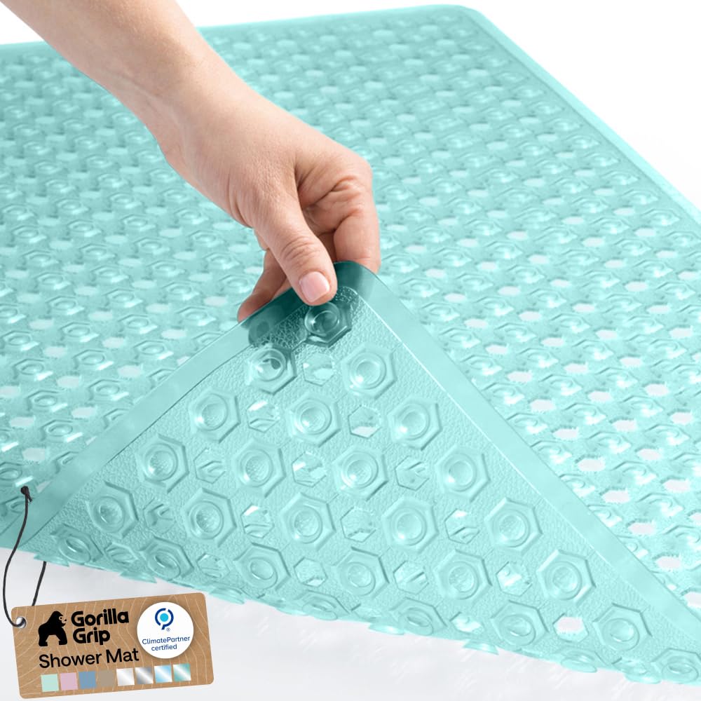 GORILLA GRIP Bath Tub Shower Mat, Bathtub Floor Liner, 35x16 Beige