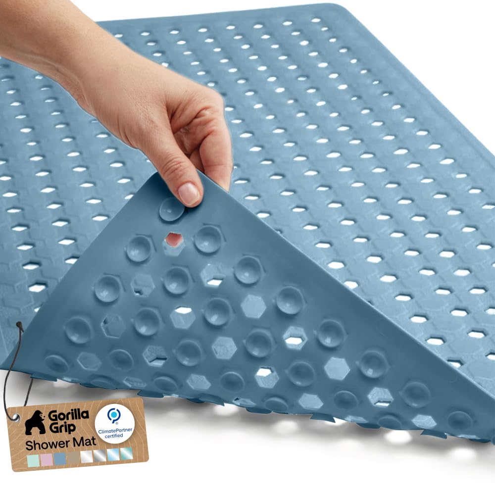 GORILLA GRIP Bath Tub Shower Mat, Bathtub Floor Liner, 35x16 Beige