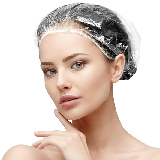 500 Pcs Larger Shower Caps Disposable, Plastic Hair Caps for Women Men.