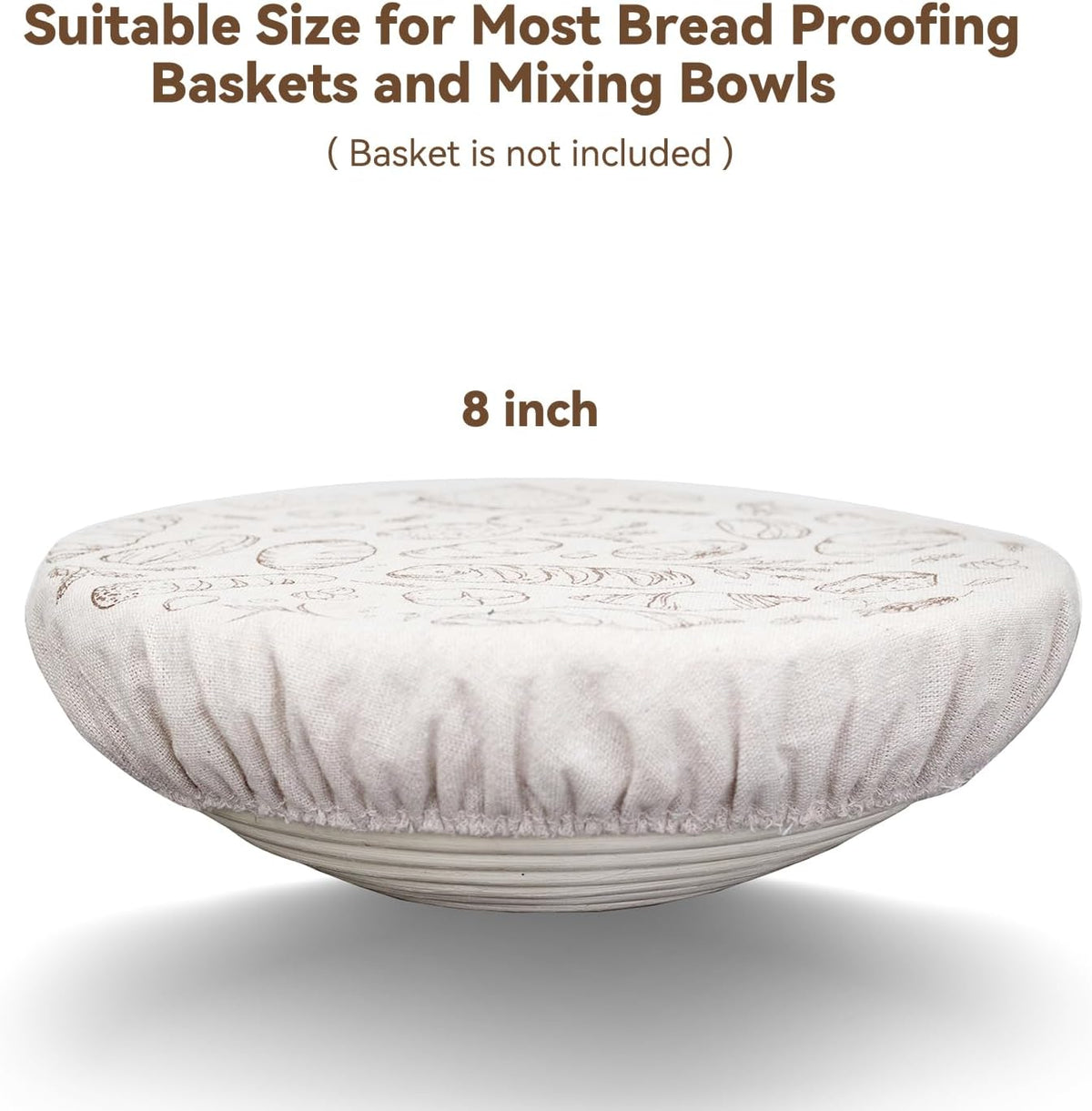 2 Pack 8 Inch Reusable Bowl Covers for Bread Proofing with Plastic Liner
