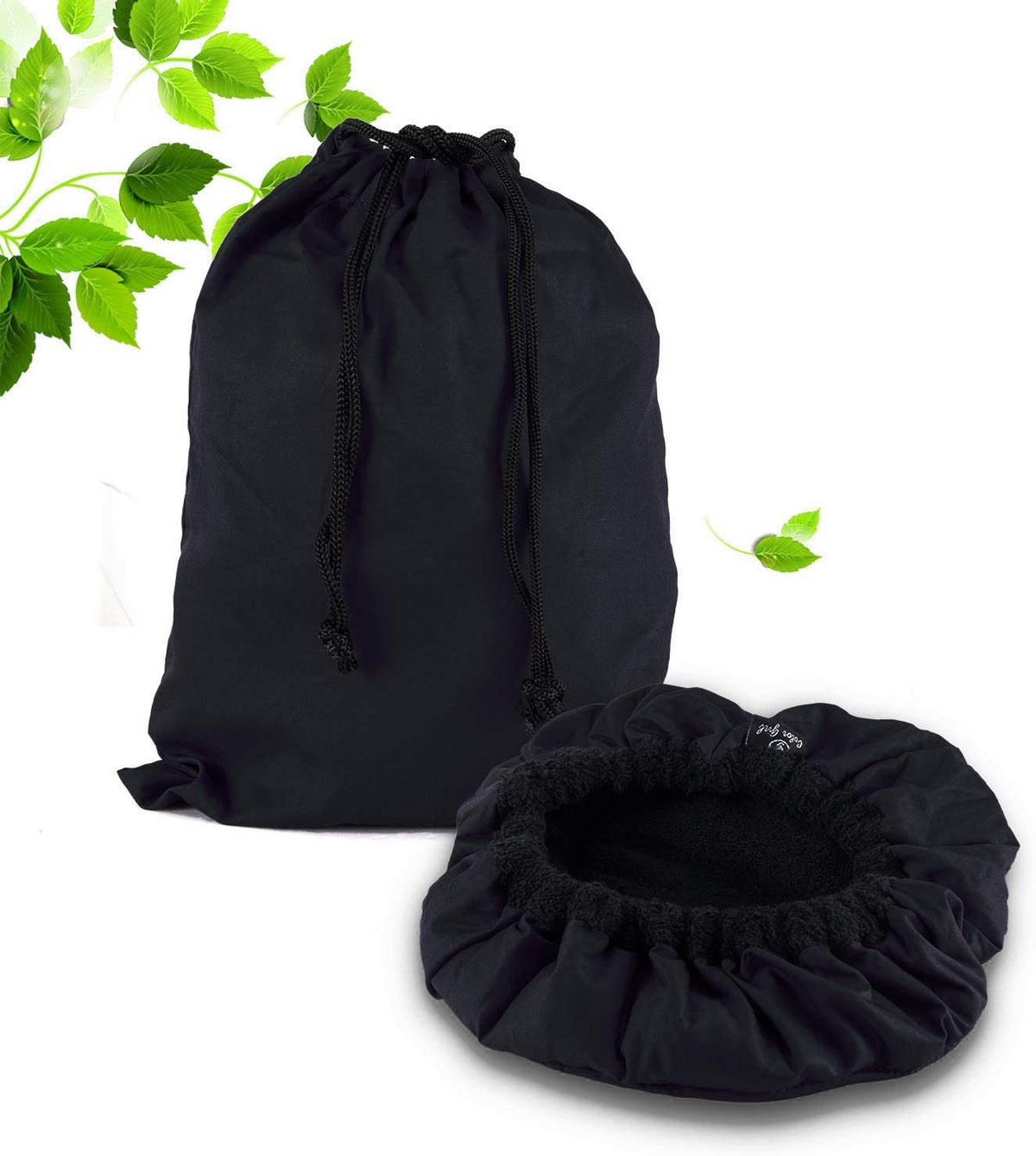 Deep Conditioning, Microwavable Heat Cap for Steaming Hair Styling and Treatment Steam Cap Steaming Haircare Therapy (Black)
