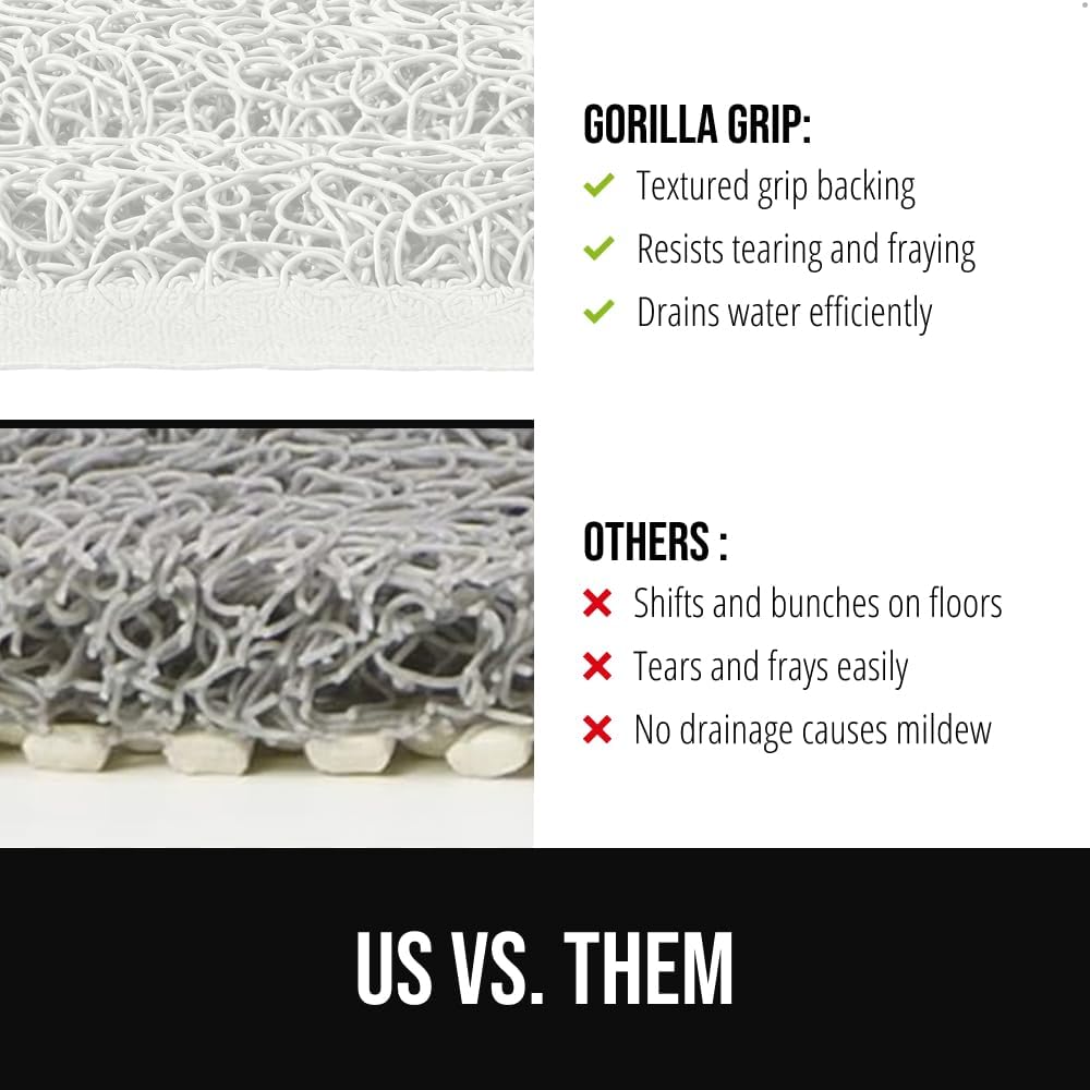 GORILLA GRIP Exfoliating Bath and Shower Mat, Textured Backing, 24x16 White