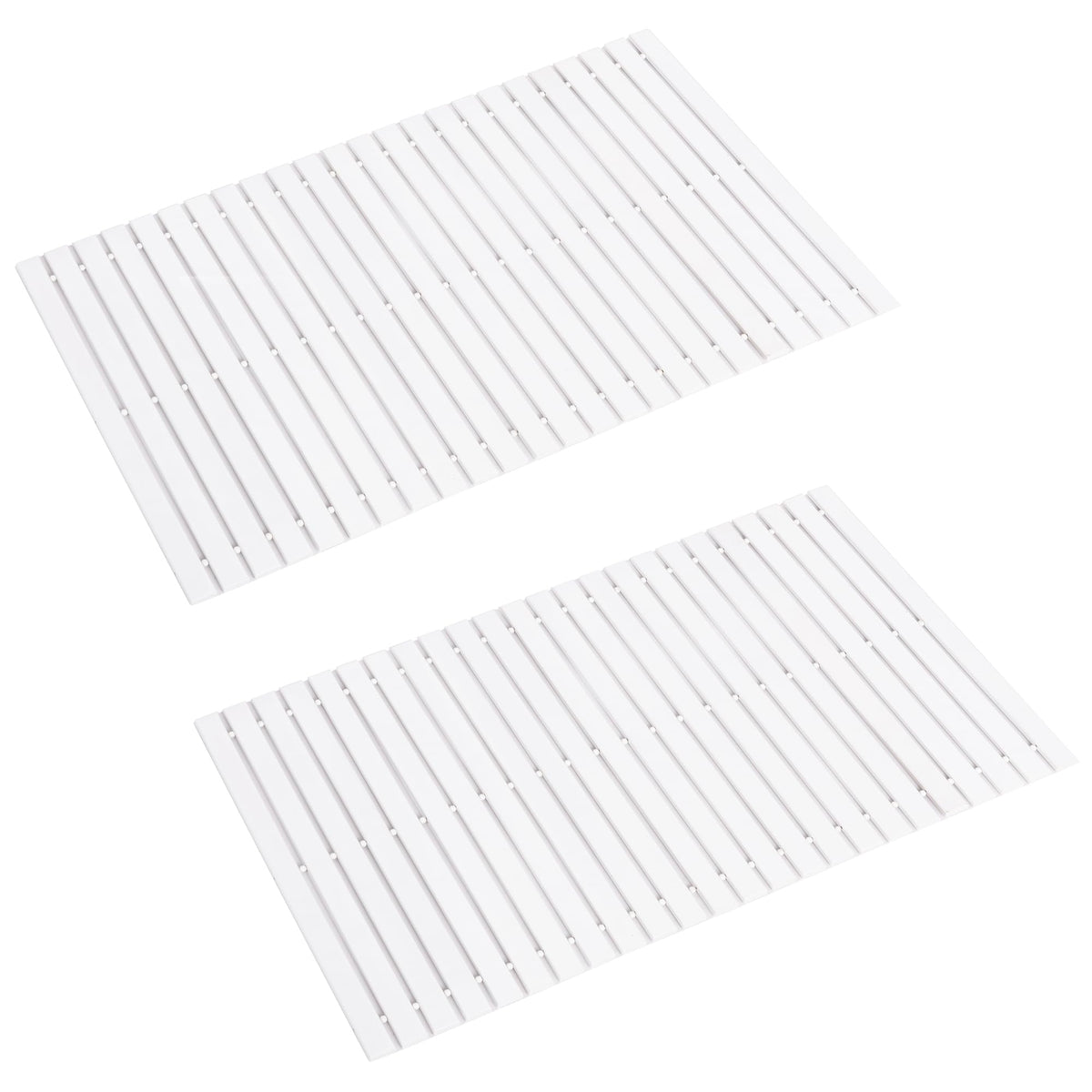 Rayon derived from Bamboo Bath Mat Bathroom Rugs Floor Wood Shower Bathtub Waterproof Non Slip Accessories 16x24 Inch Easy to Clean, Natural, 1 pc